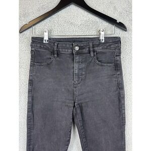 American Eagle Jeans Womens 8 Long Black High Rise Jegging Next Level Stretch